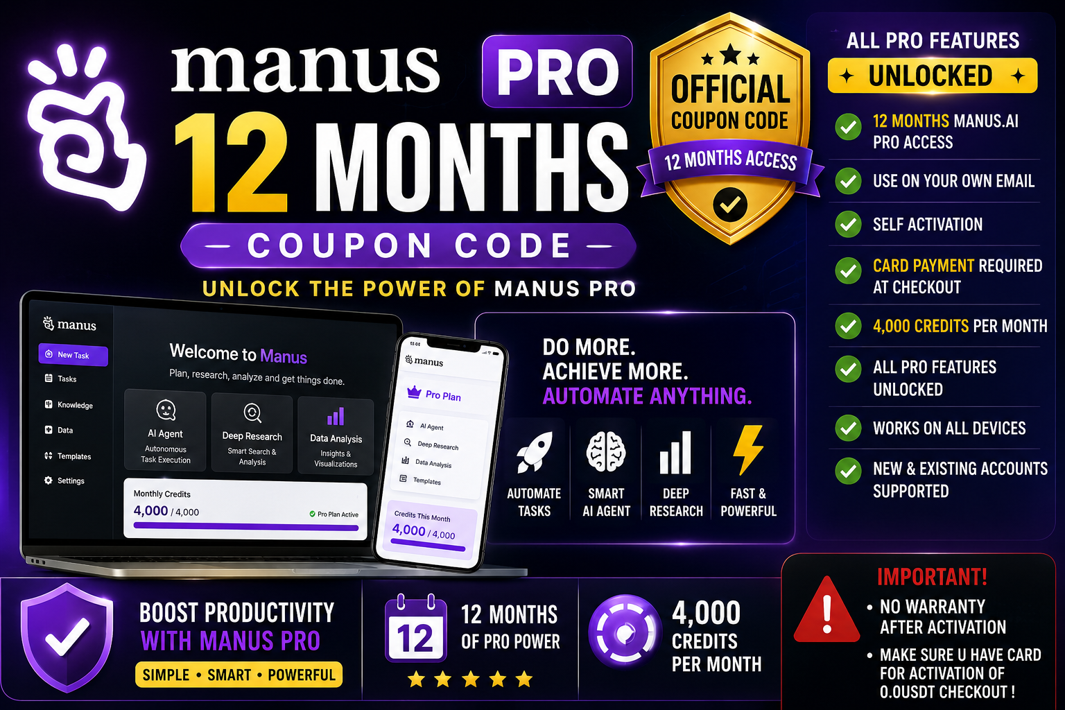 Manus Pro Yearly Plan Manus